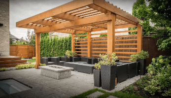 pergola with planters