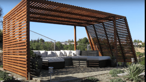 Wooden pergola design # 12