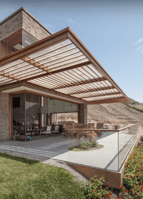 Wooden pergola design # 07